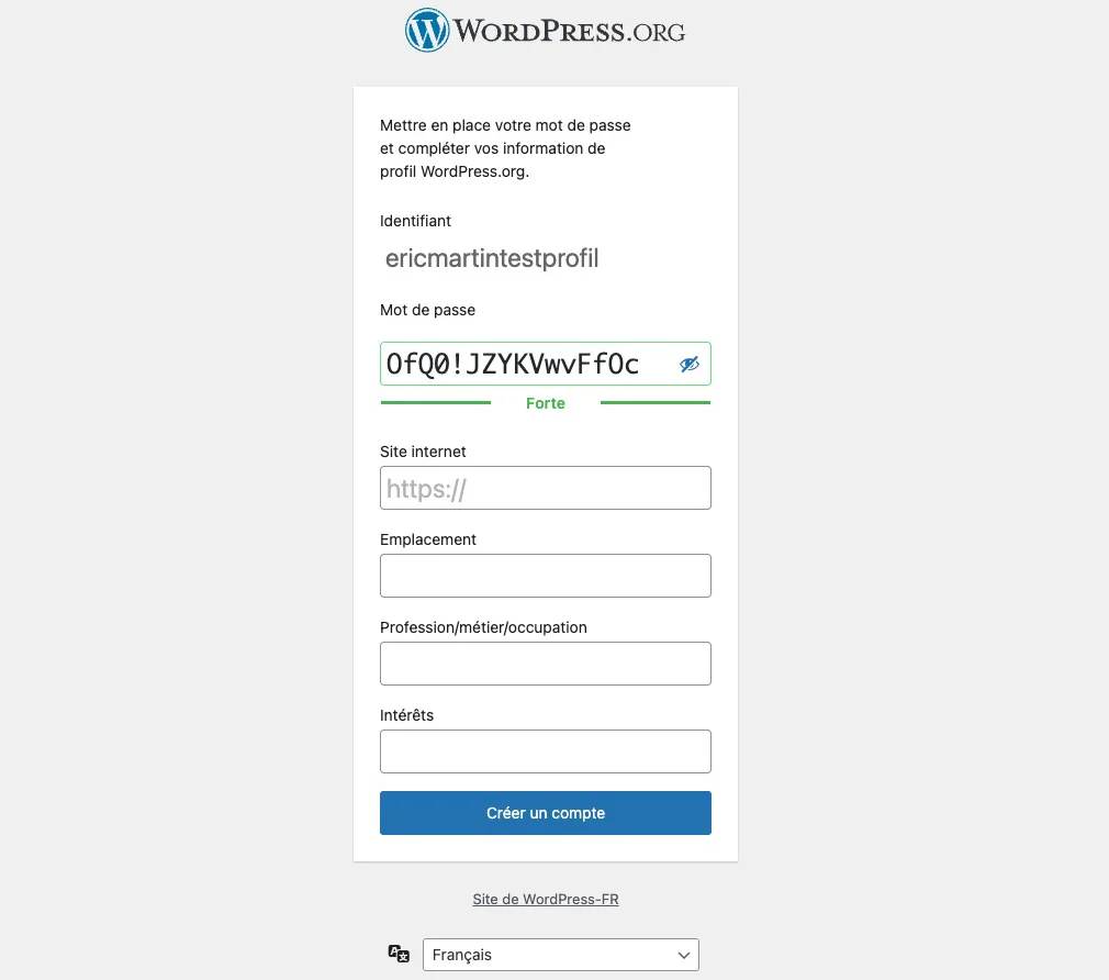 Choisir son mot de passe